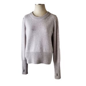 COS 100% Wool Round Neck Sweater in Oatmeal Size M